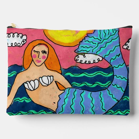 Sunset Mermaid Abstrakt Art Zubehörtasche (Vorderseite)