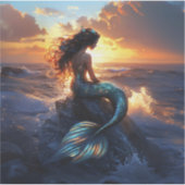 Sunset Mermaid Aufkleber (Vorderseite)
