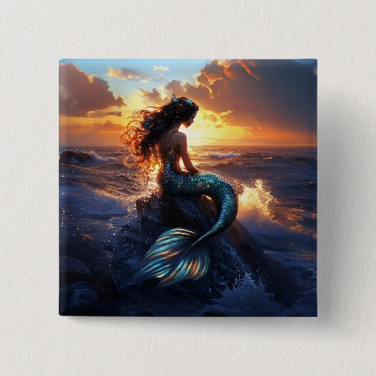 Sunset Mermaid Button (Vorderseite)