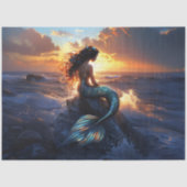 Sunset Mermaid Decoupage Seidenpapier (Vorderseite)