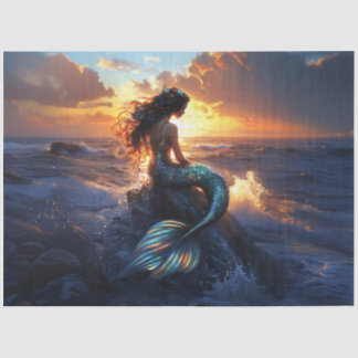 Sunset Mermaid Decoupage Seidenpapier