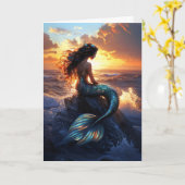 Sunset Mermaid Karte (Gelbe Blume)