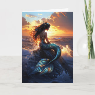 Sunset Mermaid Karte