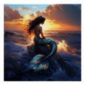 Sunset Mermaid Poster (Vorderseite)