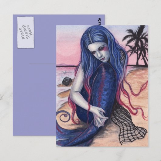 Sunset Mermaid Postkarte (Vorne/Hinten)
