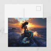 Sunset Mermaid Postkarte (Vorne/Hinten)