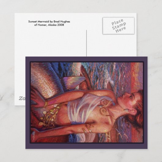 Sunset Mermaid Postkarte (Vorne/Hinten)