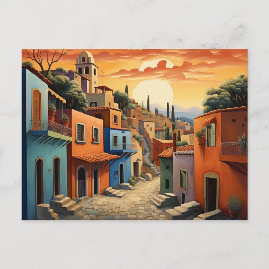 Sunset Mexico Feiertagspostkarte (Vorderseite)