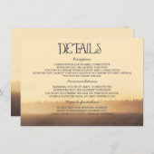 Sunset Misty Abend Wedding Guest Information Begleitkarte (Vorne/Hinten)