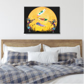 Sunset Moon Kokopelli und Feathers Leinwanddruck (Insitu (Schlafzimmer))