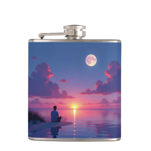 Sunset moonrise caribbean flachmann (Vorderseite)