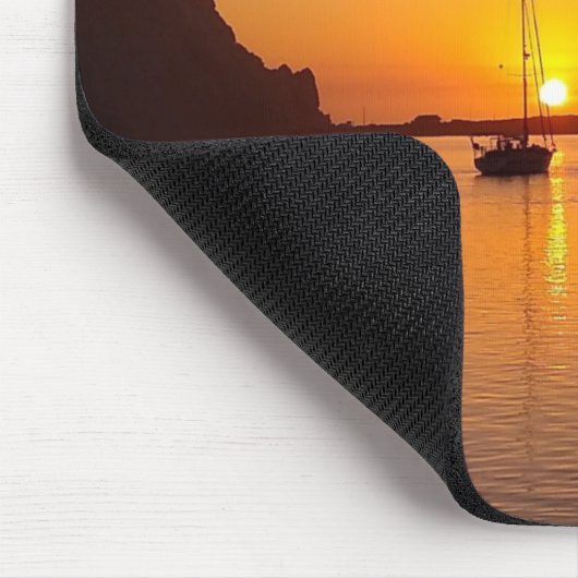 Sunset Morro Bay Sailboat Mousepad (Ecke)