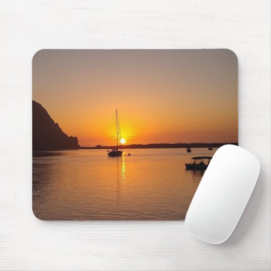 Sunset Morro Bay Sailboat Mousepad (Mit Mouse)
