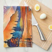 Sunset Mountain Art Design Geschirrtuch (Viertel Falte)