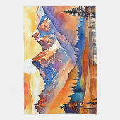 Sunset Mountain Art Design Geschirrtuch (Vertikal)