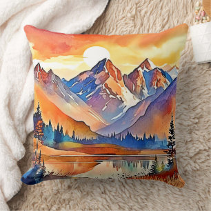Sunset Mountain Art Design Kissen