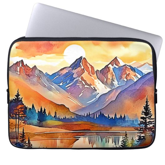 Sunset Mountain Art Design Laptopschutzhülle (Vorderseite)
