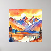 Sunset Mountain Art Design Leinwanddruck (Vorderseite)