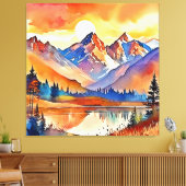 Sunset Mountain Art Design Leinwanddruck (Insitu (Wohnzimmer))