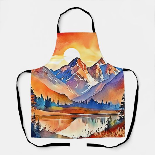 Sunset Mountain Art Design Schürze (Vorderseite)
