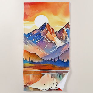 Sunset Mountain Art Design Strandtuch
