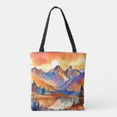 Sunset Mountain Art Design Tasche (Rückseite)