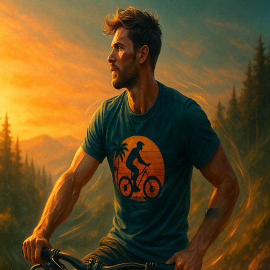 Sunset Mountain Biker Ristorante La Lanchetta T-Shirt