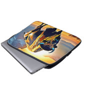 Sunset Mountain Bison Art Design Laptopschutzhülle (Vorne Knopf)