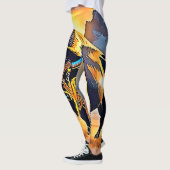 Sunset Mountain Bison Art Design Leggings (Links)