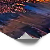 Sunset Mountain Bison Art Design Poster (Ecke)