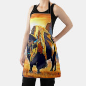 Sunset Mountain Bison Art Design Schürze (InSitu)