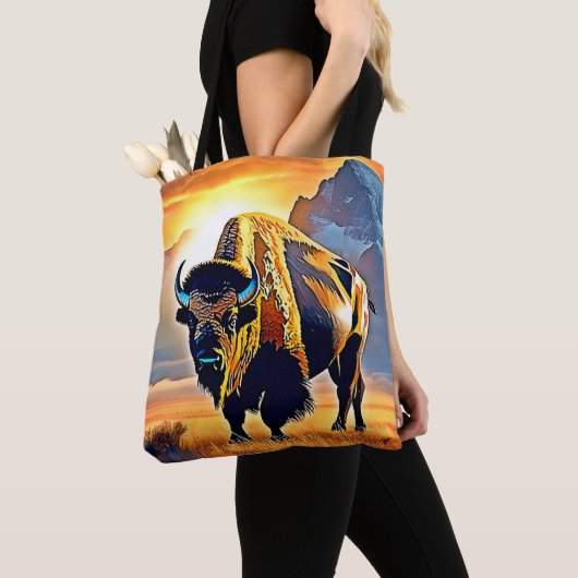 Sunset Mountain Bison Art Design Tasche (Von Nahem)