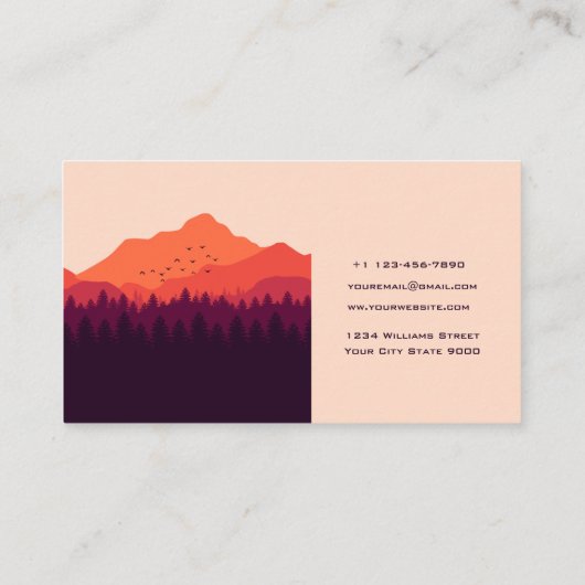 Sunset Mountain Business Card Visitenkarte (Rückseite)