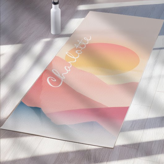 Sunset Mountain Custom Yoga Mat Soft Pastel Land  Yogamatte