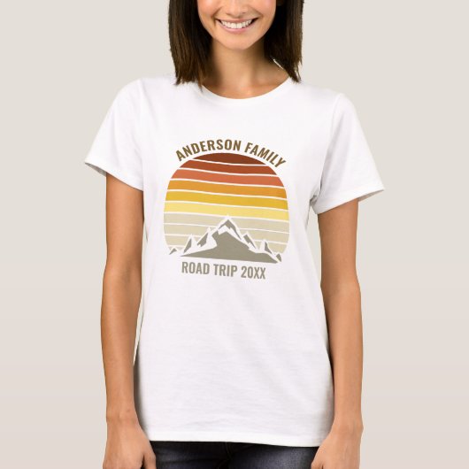 Sunset Mountain Family Wiedersehen Road Trip Fraue T-Shirt (Vorderseite)