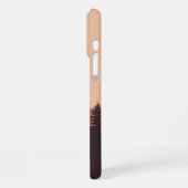 Sunset Mountain Forest Nature Illustration iPhone Hülle (Linke Seite)