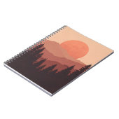 Sunset Mountain Forest Nature Illustration Notizblock (Linke Seite)