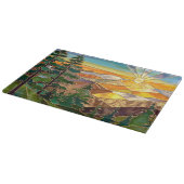 Sunset Mountain Kitchen Glass Cutting Board Schneidebrett (Ecke)