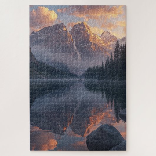 Sunset Mountain Lake Jigsaw Puzzle (Vertikal)