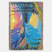 Sunset Mountain Lake Majestät Kunst Decke (Vorderseite Vertikal)