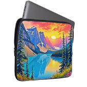 Sunset Mountain Lake Majestät Kunst Laptopschutzhülle (Vorne Rechts)