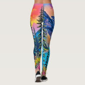 Sunset Mountain Lake Majestät Kunst Leggings (Rückseite)