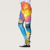 Sunset Mountain Lake Majestät Kunst Leggings (Links)
