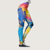 Sunset Mountain Lake Majestät Kunst Leggings (Rechts)