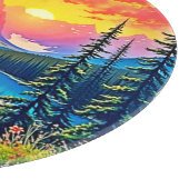 Sunset Mountain Lake Majestät Kunst Schneidebrett (Ecke)