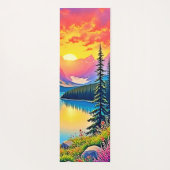 Sunset Mountain Lake Majestät Kunst Yogamatte (Rückseite)