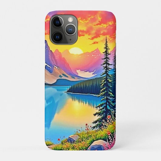 Sunset Mountain Lake Majesty Art Case-Mate iPhone Hülle (Rückseite)