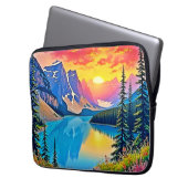 Sunset Mountain Lake Majesty Art Laptopschutzhülle (Vorderseite Links)