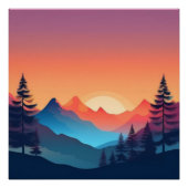 Sunset Mountain Landschaft Art Collection Poster (Vorderseite)
