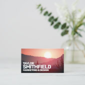 Sunset Mountain Range Adventure Visitenkarte (Stehend Vorderseite)